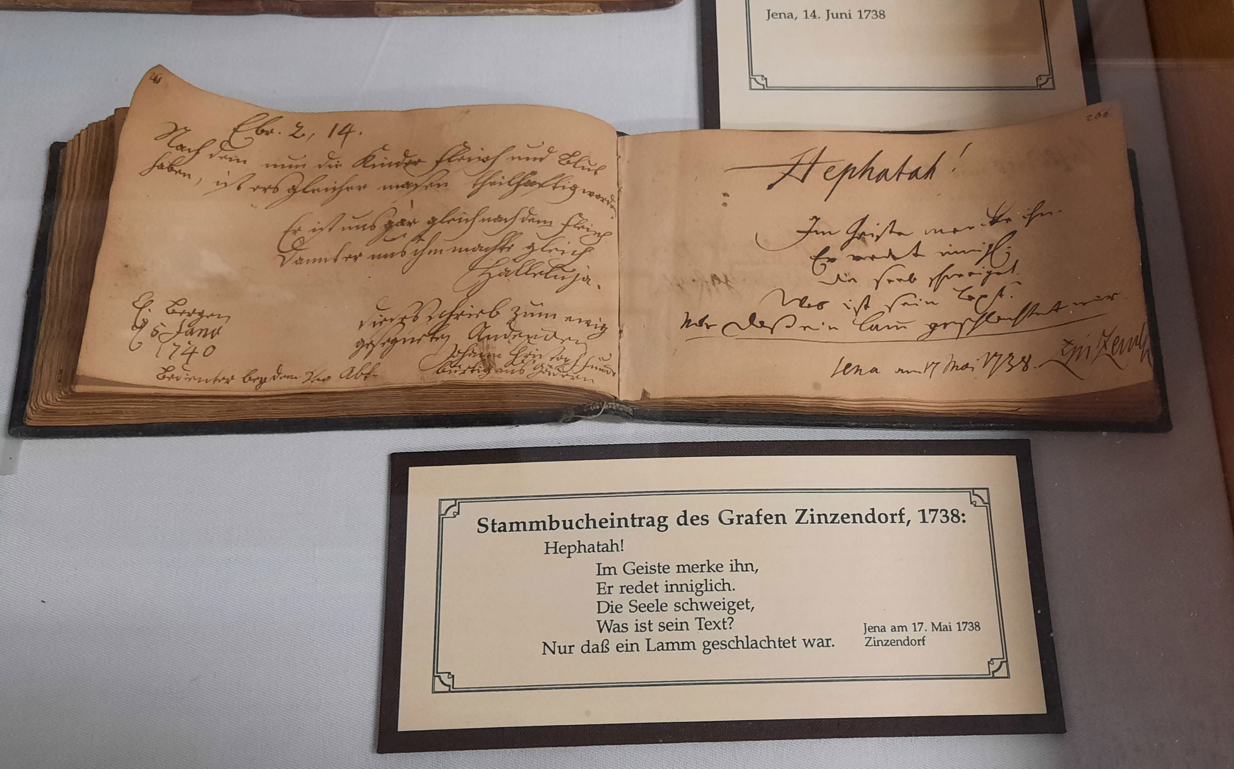Stammbucheintrag Zinzendorf Hephatah Herrnhut Stammbucheintrag Zinzendorf Hephatah Herrnhut